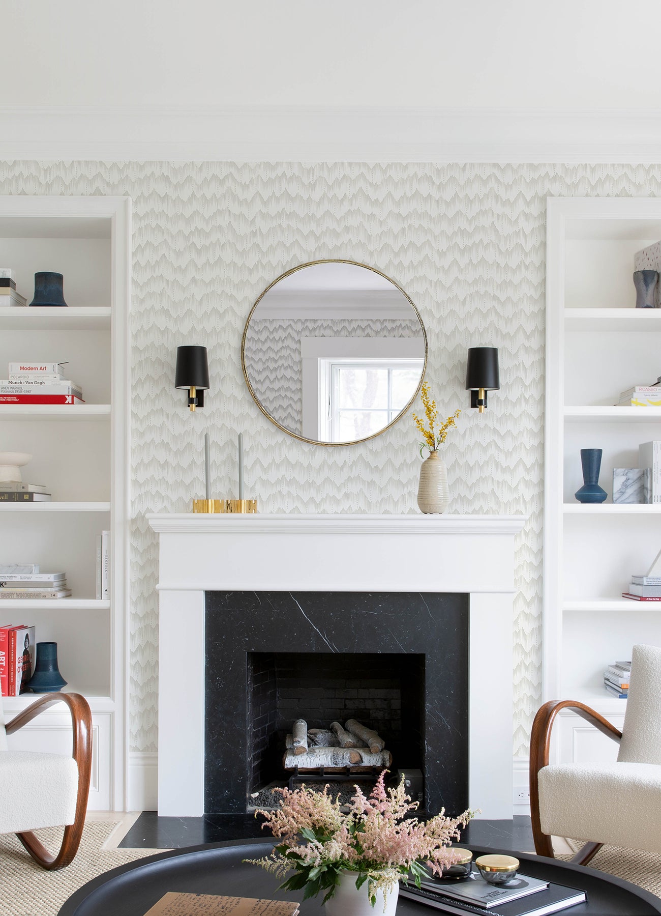 A-Street Prints 4034-26778 Holmby Bone Brushstroke Zigzag Wallpaper