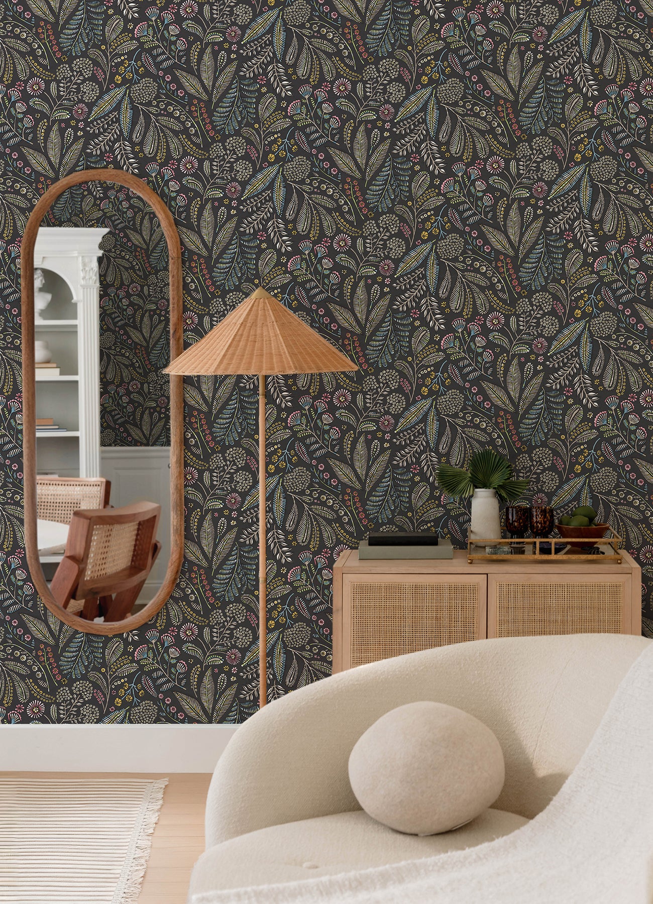 A-Street Prints 4135-27294 Briar Charcoal Floral Wallpaper